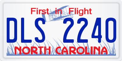 NC license plate DLS2240