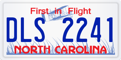 NC license plate DLS2241