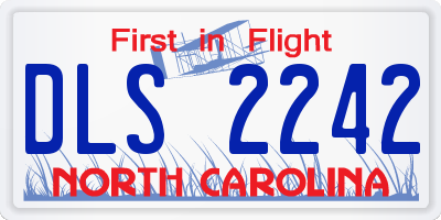 NC license plate DLS2242