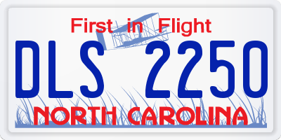 NC license plate DLS2250