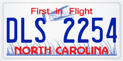 NC license plate DLS2254