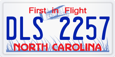 NC license plate DLS2257