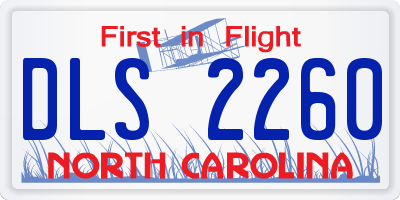 NC license plate DLS2260
