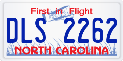 NC license plate DLS2262