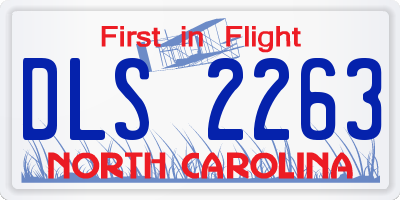 NC license plate DLS2263