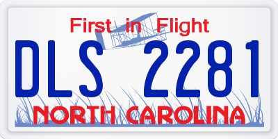 NC license plate DLS2281