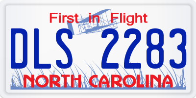 NC license plate DLS2283