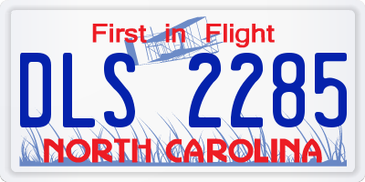 NC license plate DLS2285