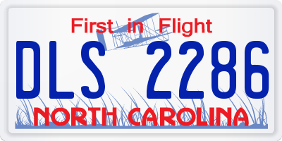NC license plate DLS2286