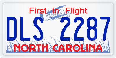 NC license plate DLS2287