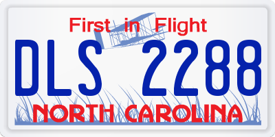 NC license plate DLS2288