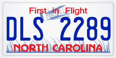 NC license plate DLS2289
