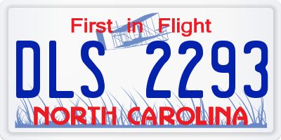 NC license plate DLS2293
