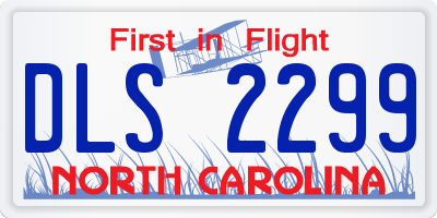 NC license plate DLS2299