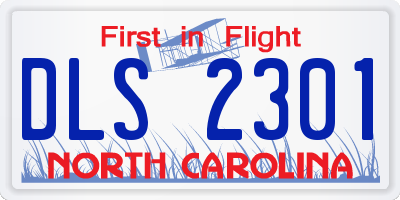 NC license plate DLS2301