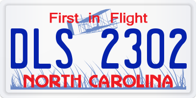 NC license plate DLS2302