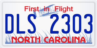 NC license plate DLS2303