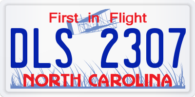 NC license plate DLS2307