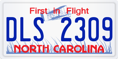 NC license plate DLS2309