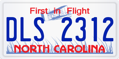 NC license plate DLS2312