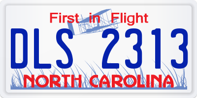 NC license plate DLS2313