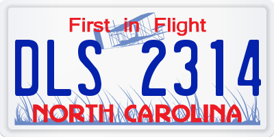NC license plate DLS2314