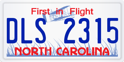 NC license plate DLS2315