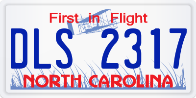NC license plate DLS2317