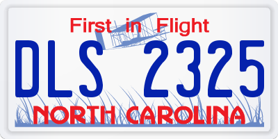 NC license plate DLS2325