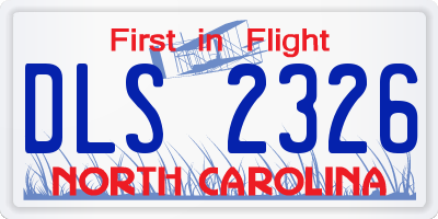 NC license plate DLS2326