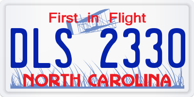 NC license plate DLS2330