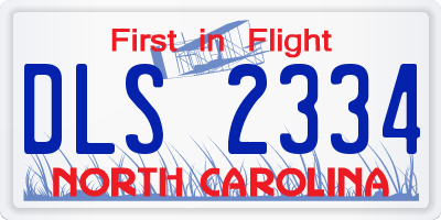 NC license plate DLS2334
