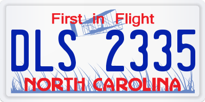 NC license plate DLS2335