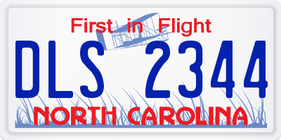 NC license plate DLS2344