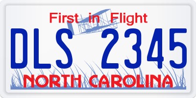 NC license plate DLS2345