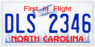 NC license plate DLS2346