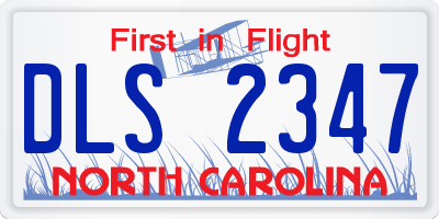 NC license plate DLS2347