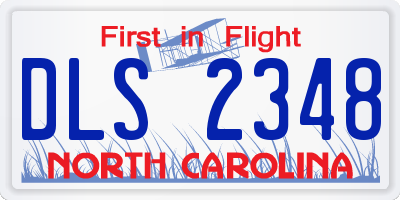 NC license plate DLS2348