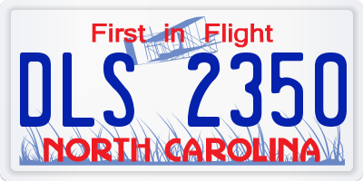 NC license plate DLS2350