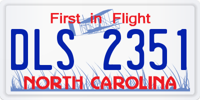NC license plate DLS2351