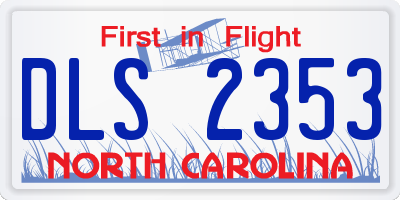 NC license plate DLS2353
