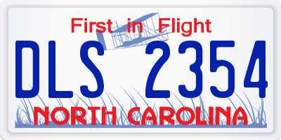 NC license plate DLS2354