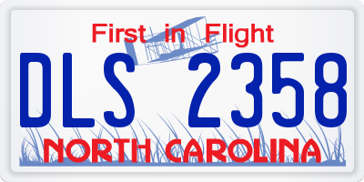 NC license plate DLS2358