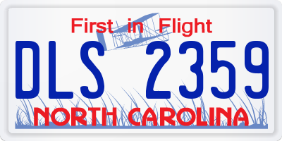 NC license plate DLS2359