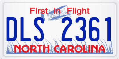 NC license plate DLS2361