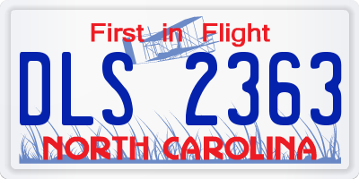 NC license plate DLS2363