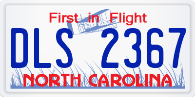 NC license plate DLS2367