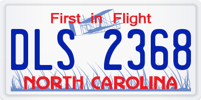 NC license plate DLS2368