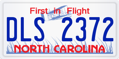 NC license plate DLS2372