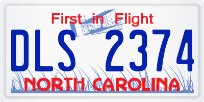 NC license plate DLS2374